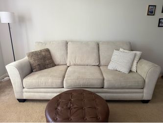 Living Spaces Grey Beige Couch