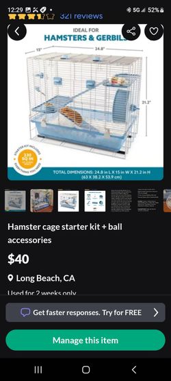 Hamster cage and accessories like new