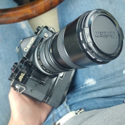 Cannon A1 Vivitar Lense And Grip