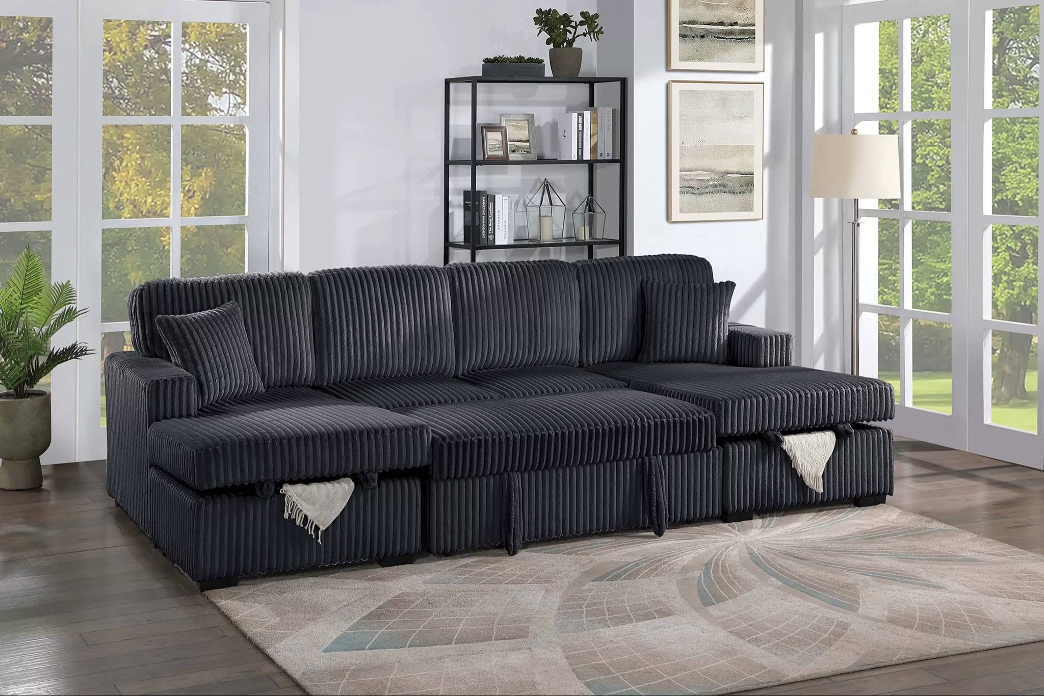 New Sleeper Sectional Couch With Storage / Free Delivery