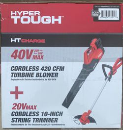 Hyper tough leaf blower and cordless trying trimmer