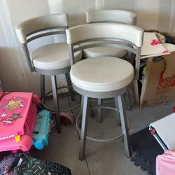 3 Contemporary cream Bar Stools Free