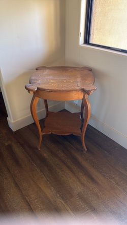 Antique oak corner table