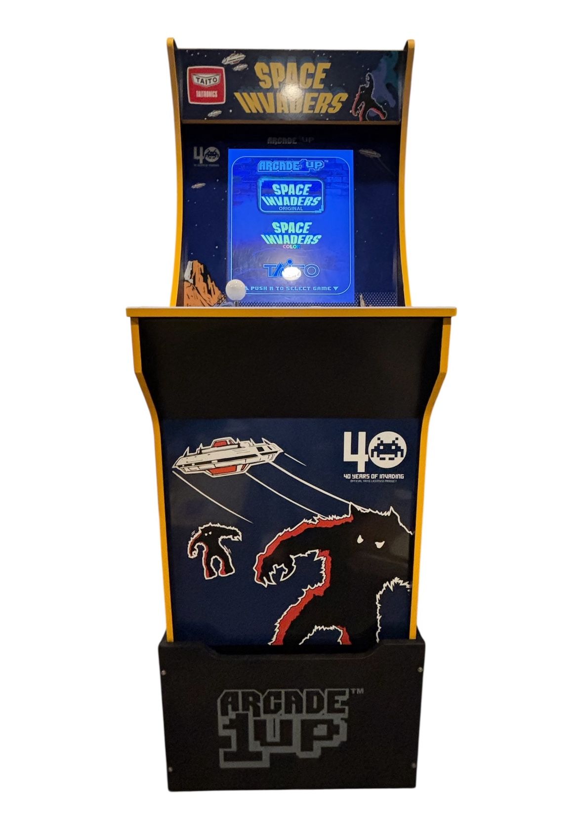 Arcade 1up Space Invaders Retro Video Game Cabinet W// Riser