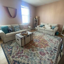 Beige Couch Set: Full Sofa & Loveseat - Available For Pickup 5/23