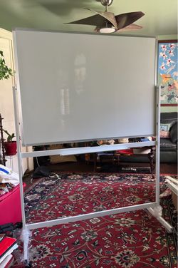 Double-sided, Magnetic, 48”x36” Rolling Dry Erase Board/ Whiteboard on Wheels