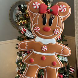 24" Gingerbread Minnie Mouse Christmas Outdoor Décor Blow Mold LED Lighted New