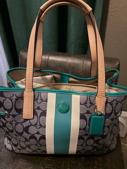 Coach Signature Stripe Tote Bag