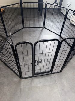Dog Playpen with Bottom and Storage Bag, 24" H 8 Panels Puppy Pen with Square Bottom, Heavy Duty Dog Fence for Puppies/Small Dogs