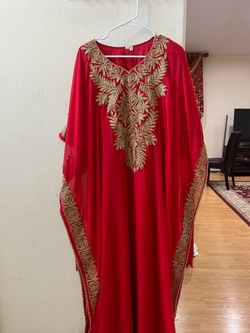 Arabic red abaya