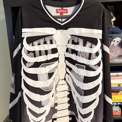 Supreme bones hockey jersey xl and supreme denim arc jacket 450 obo must sell this week!