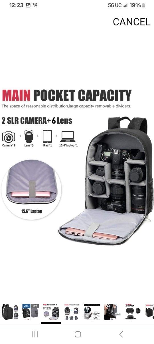 Cwatcun Camera Backpack Bag Professional