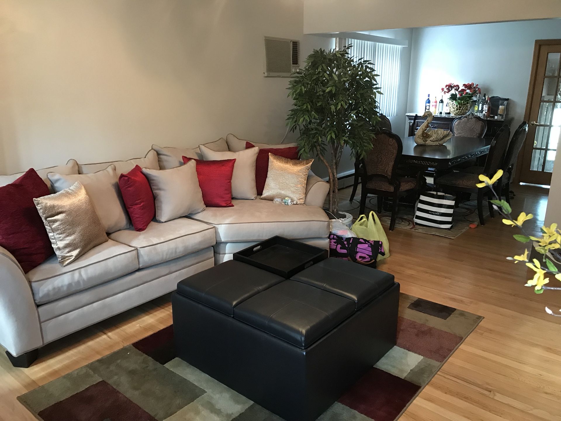 Nolan Flip-Top Storage Ottoman w/ Nested Ottomans from Raymour & Flanigan