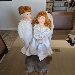Porcelain Bride & Groom Dolls