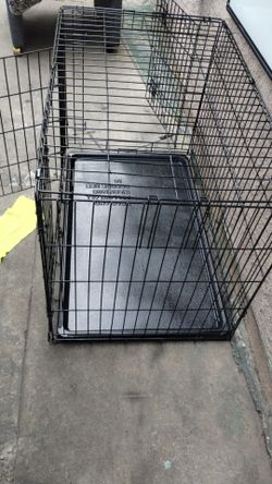 24"Black Wire Dog Crate with Tray