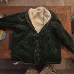 Corduroy Jacket With Furry Interior Lining 