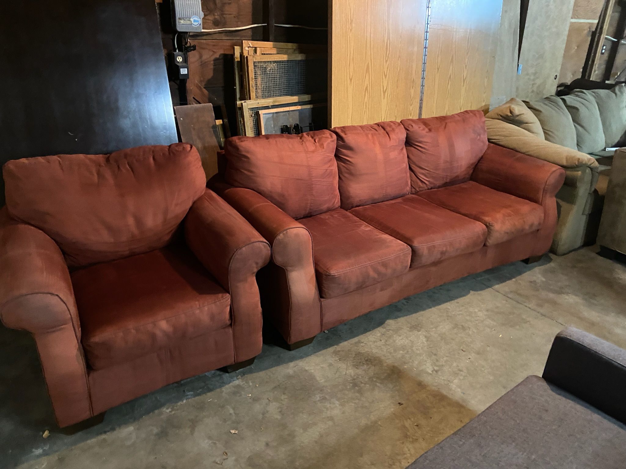 Orange Couch Set “WE DELIVER”
