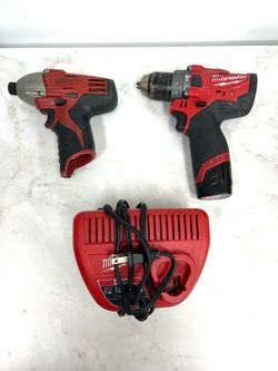 Milwaukee M12 Fuel combo 2504-20 hammer drill & 2450-20 impact