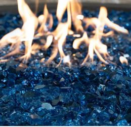 Sapphire Blue Fire Glass 0.5" 20lbs Bags