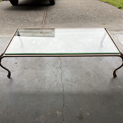 Large Glass Coffee Table Brass Legs