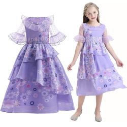 Encanto Dress Costume for Girls Mirabel and Isabella Dress Cartoon Halloween Cosplay Outfit for Kids Size 140 100% Polyester About this Item Material: