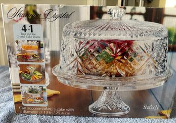 Shannon Crystal 4-in-1 Cake Dome / Serving Bowl – Box