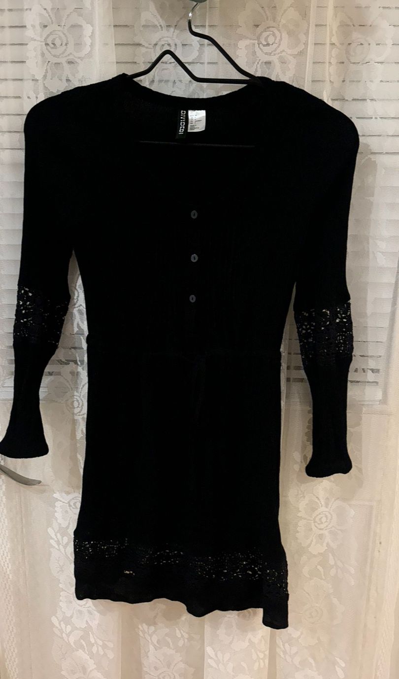 Divided H&M Dress Women’s 4 Juniors Black Lace Sleeves 