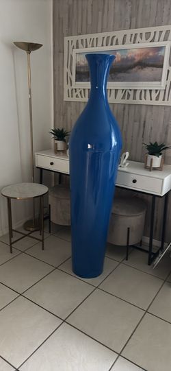 monumental cobalt blue glazed floor vase.