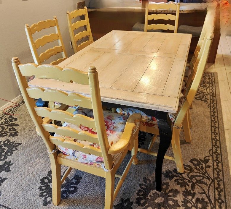 Kitchen Table W/ Chairs and Cabinet 