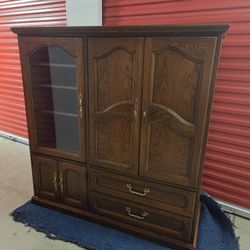 American Drew  Solid Oak Media Armoire/Wall Unit 