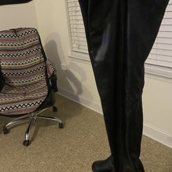 Black Thigh High PU Boots Size 7
