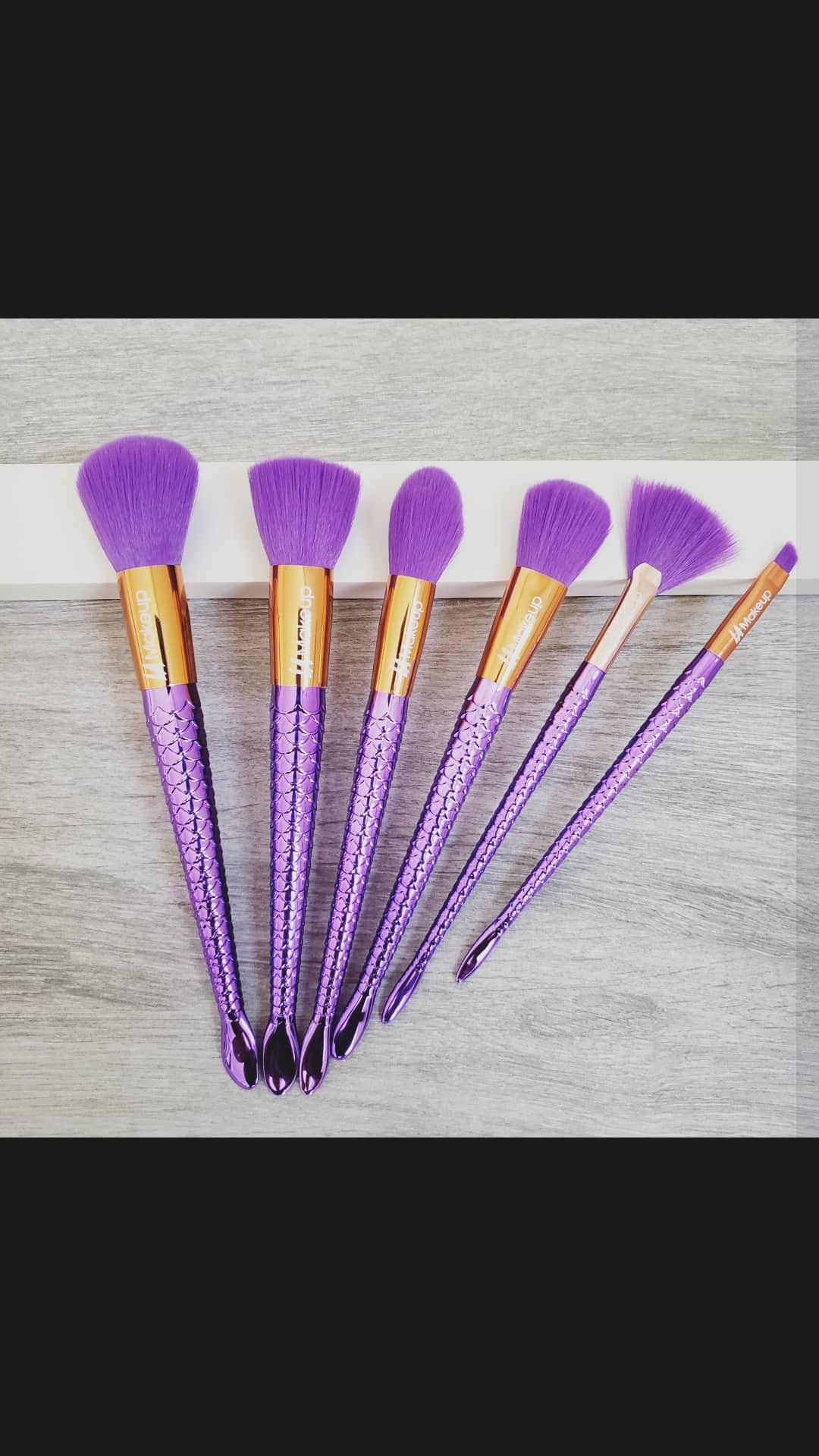 Beautiful purple makeup brush set 6pcs