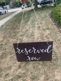 Wedding sign reserved row