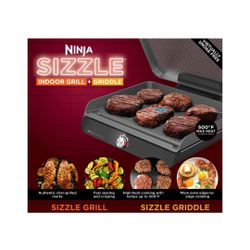NINJA Sizzle Smokeless Indoor Grill with Nonstick Grill Plate (Model: GR100)