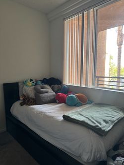 Ikea twin Bed Frame with Headboard and mattress