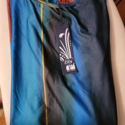 New With Tags Women's Plus Size Top 1X Brown Blue