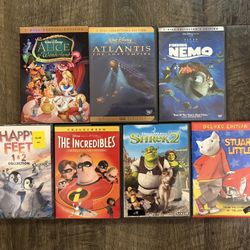 Disney Animated Movies DVD Lot (Lot of 8 Movies)