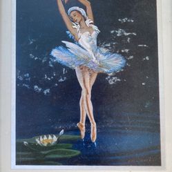 Antique Framed Swan Lake Ballet Art