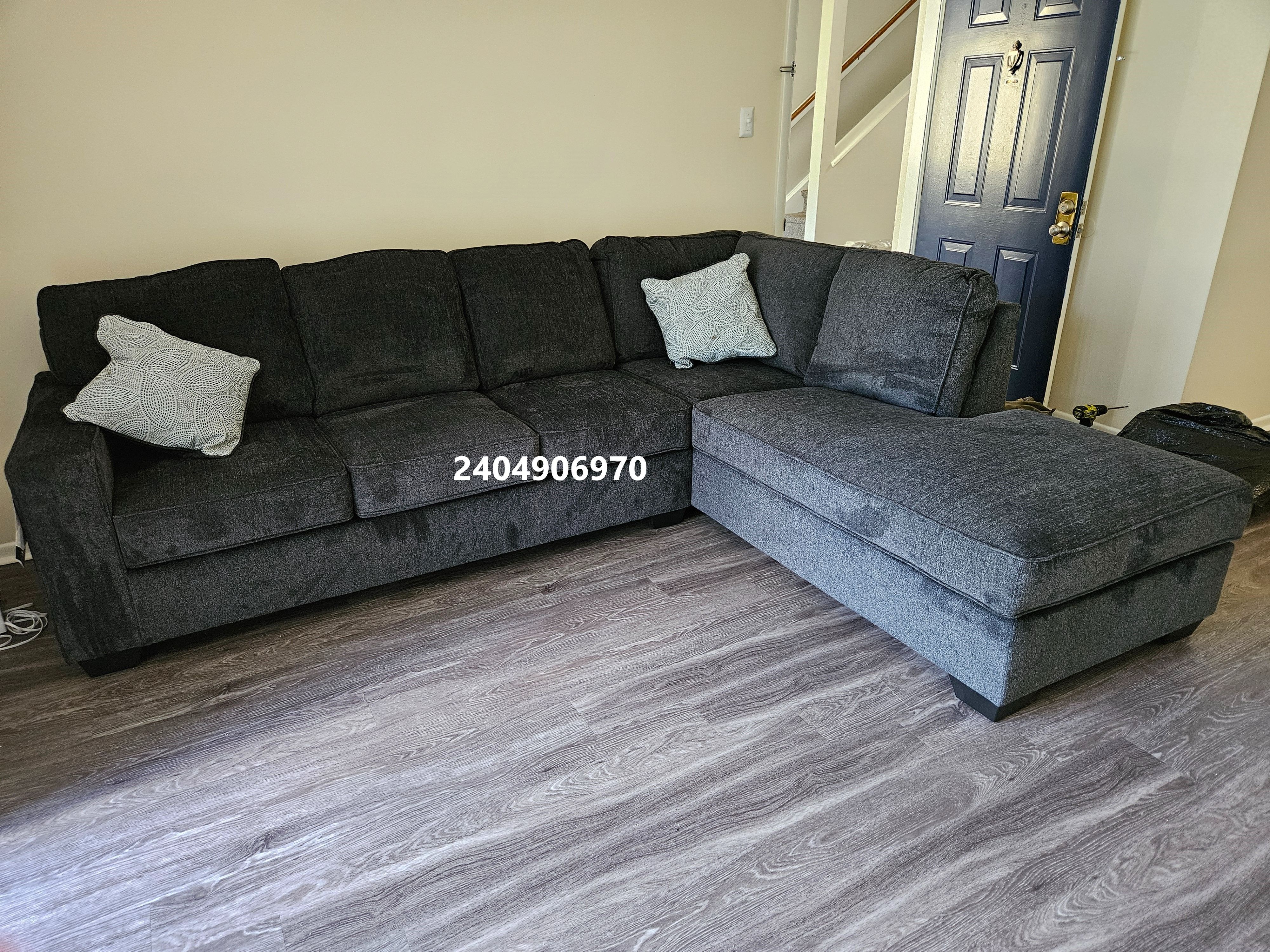 New in stock Ashley Altari Slate color sectional with pillows