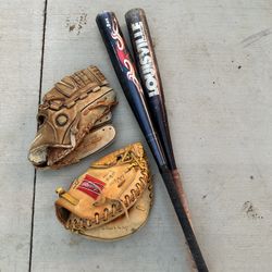 Baseball Gloves And Batts $20 For All Pick Up Only