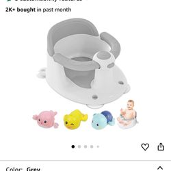 Baby Bath Seat for Babies 6 Months & Up, Bath Seats for Babies Sitting Up, 3 Baby Bath Toys, Open Design, Non-Slip, Compact Toddler Bath Seat.