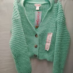 turquoise cardigan 
