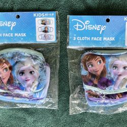 Disney Frozen Kids Age 4 to 8 Cloth Face Masks Cotton Pack Fashions Washable Reusable, 6 Count