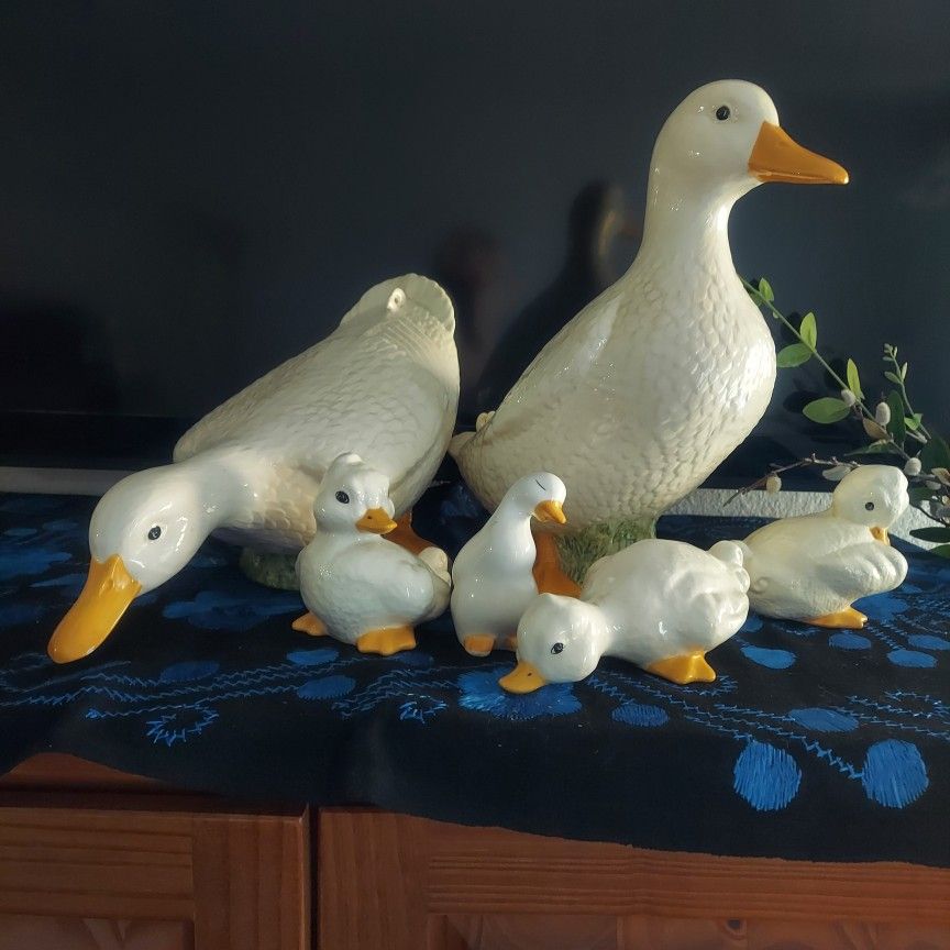 Ceramic Duck Family