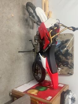 Red and White Dirt Bike Mini Moto