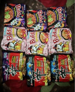 Samyang Buldak Spicy Ramen Instant Korean Halal Chicken Curry Beef 9 Pack