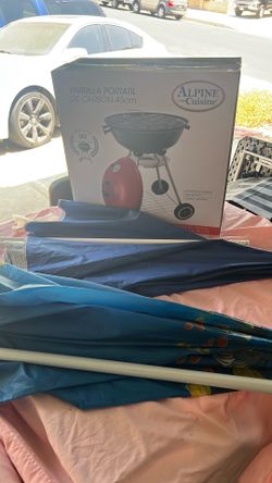 Bbq grill n beach umbrellas