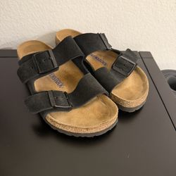 Birkenstock Suede Sandals Size 37, Black, Used