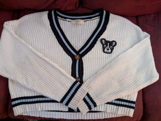 Super Cute Blue And White Top!!