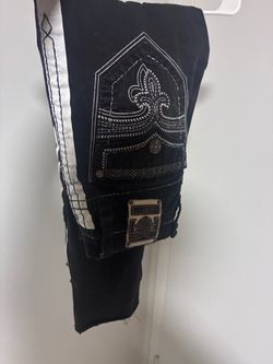 Rock Revival Black Jeans with Embroidery